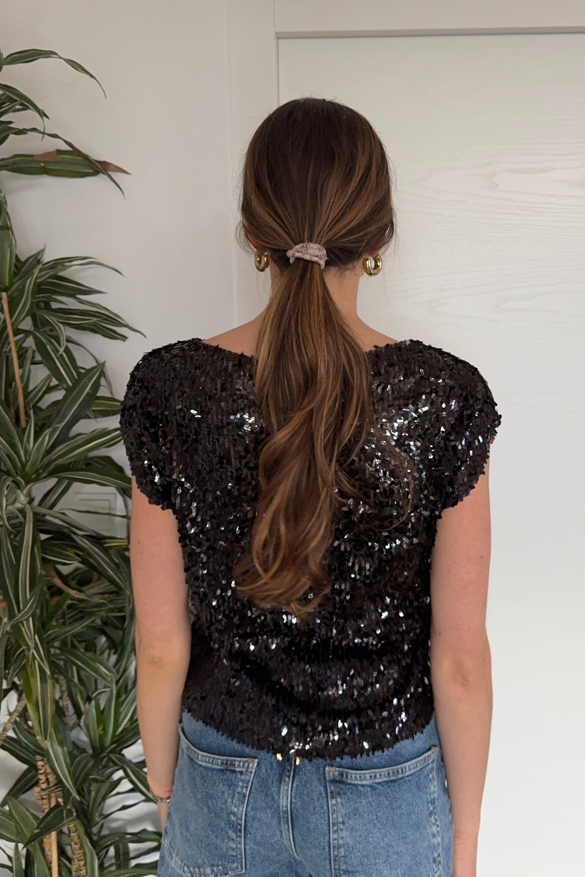 GLITTER SHIRT KURZARM