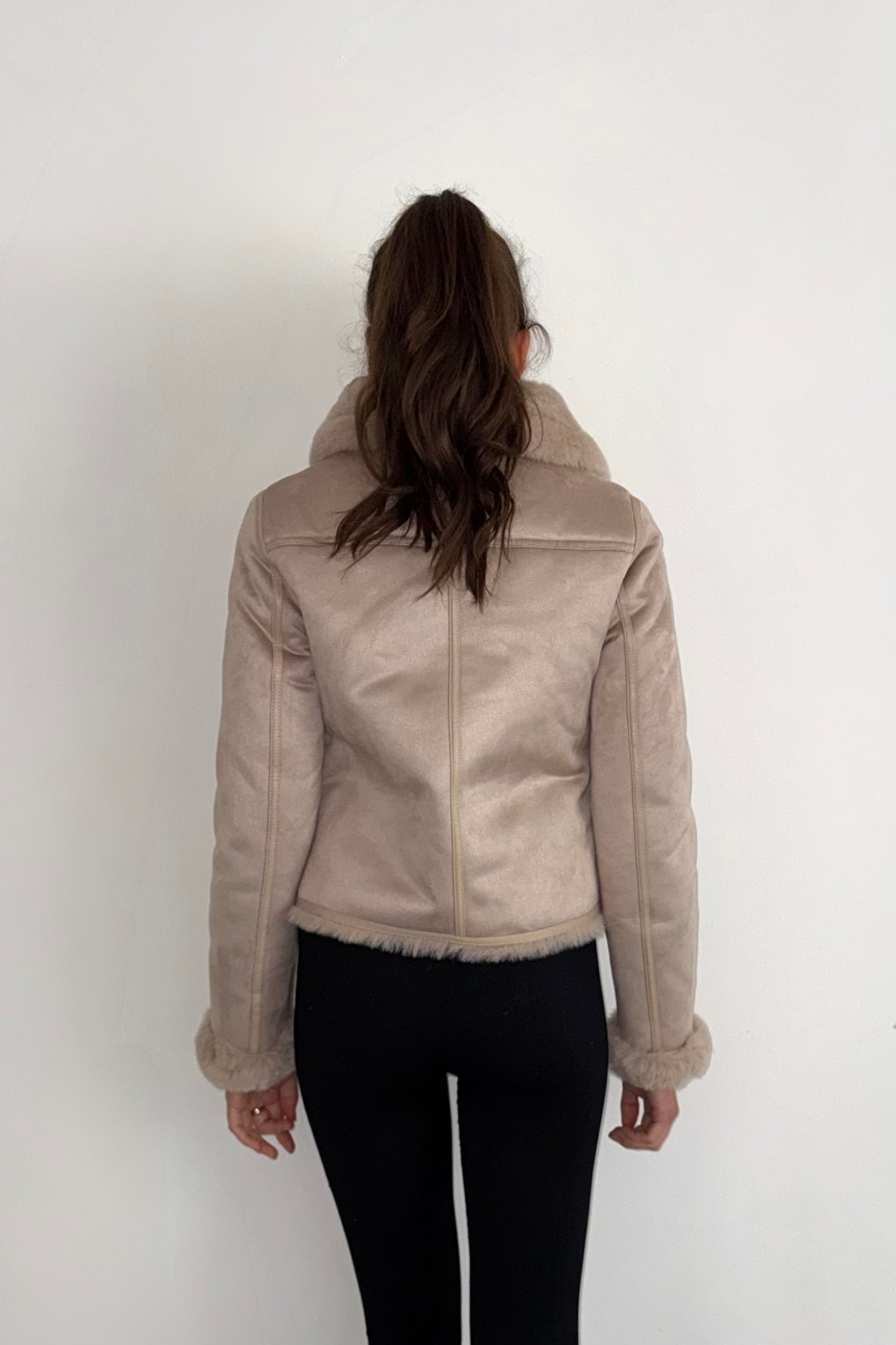 FAUX FUR BIKER JACKET